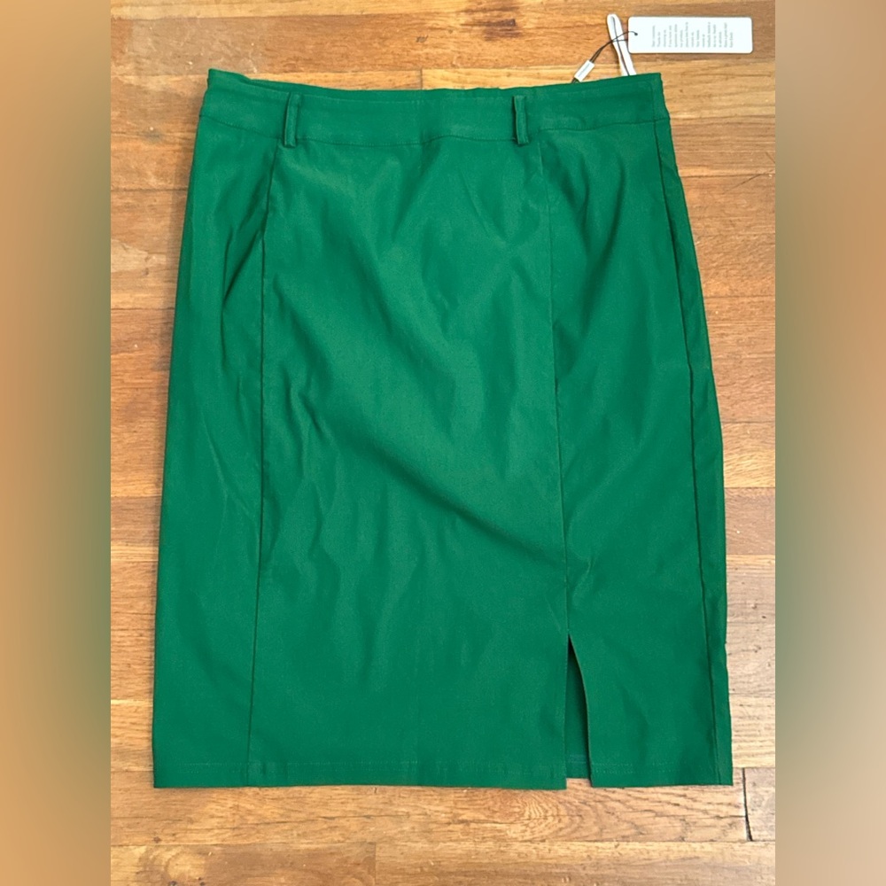 Kelly Green Women's Midi Pencil Stretch Straight Skirt Sz XL NWT